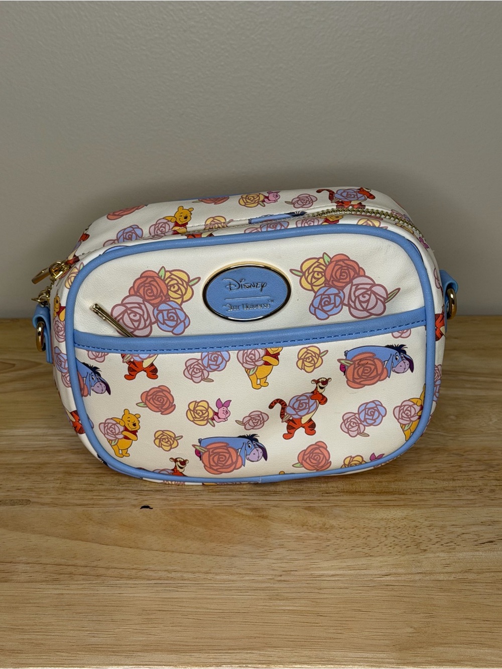 Our Universe Disney Winnie the Pooh Floral Rose Camera Crossbody Bag Purse